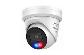 Active deterrent turret CCTV camera with red and blue warning lights