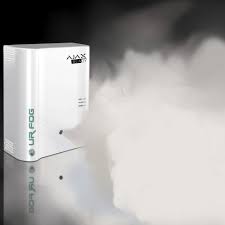 Security fog unit rapidly filling a room with dense fog