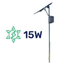 15W solar power pole for temporary construction site CCTV